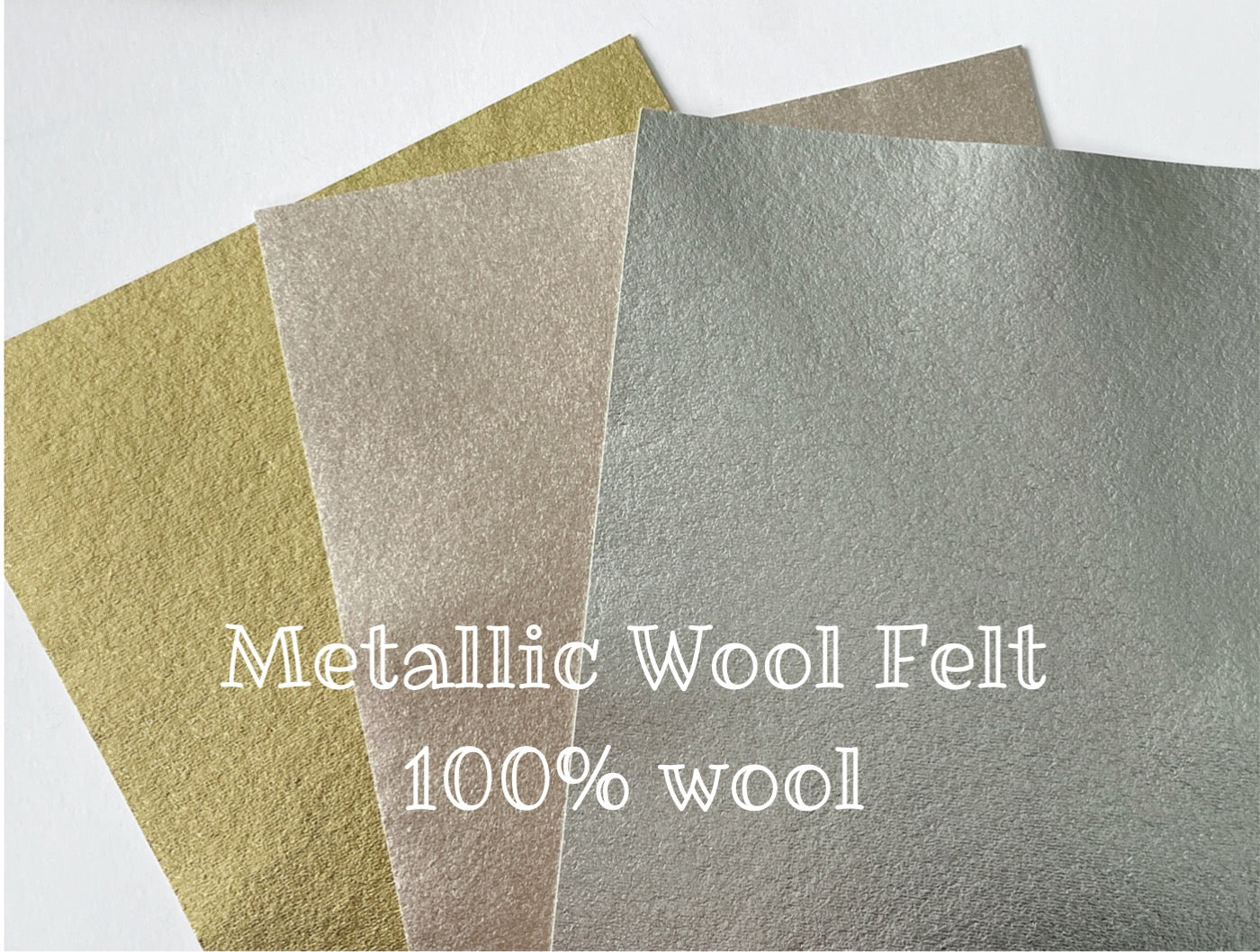 100% Wool Metallic Felt - 15cm x 24cm