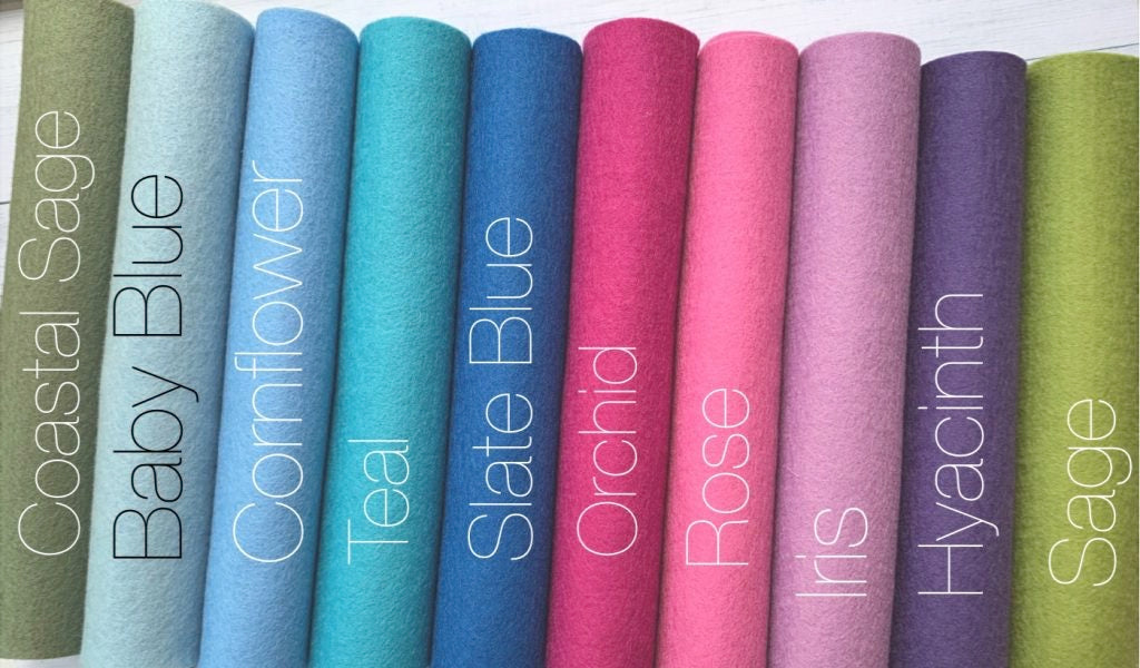 100% Wool Felt Hydrangea Pack Autumn colour Wool Felt Palette pack 10 sheets of wool felt 1.2mm thick heirloom quality