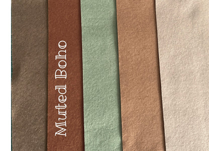 Muted Boho - 5 x sheets of 100% wool felt