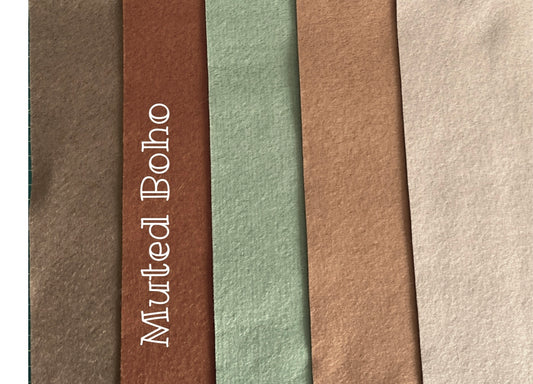 Muted Boho - 5 x sheets of 100% wool felt