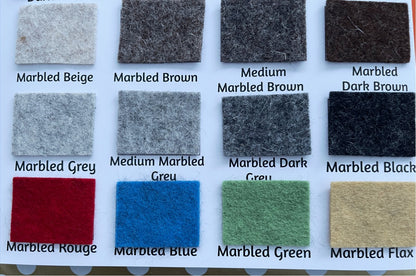 NEW Colour Chart for 100%  Wool Felt  -  Made to order so take a few days