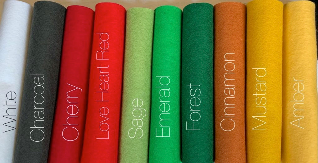 Traditional Christmas Palette Pack - 10 x sheets felt